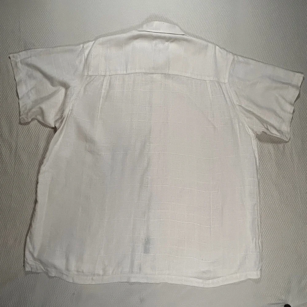 VTG Chereskin Linen Blend Short Sleeve Button Up Shirt Mens XXL Geometric Beachy